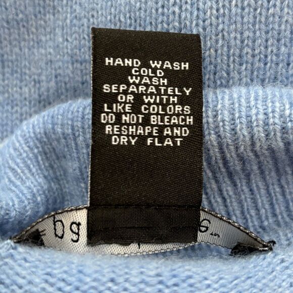 Vintage Hand Embroidery Mohair Lambs Wool Zip Large Cardigan Blue PARAPHRASE - Picture 4 of 4